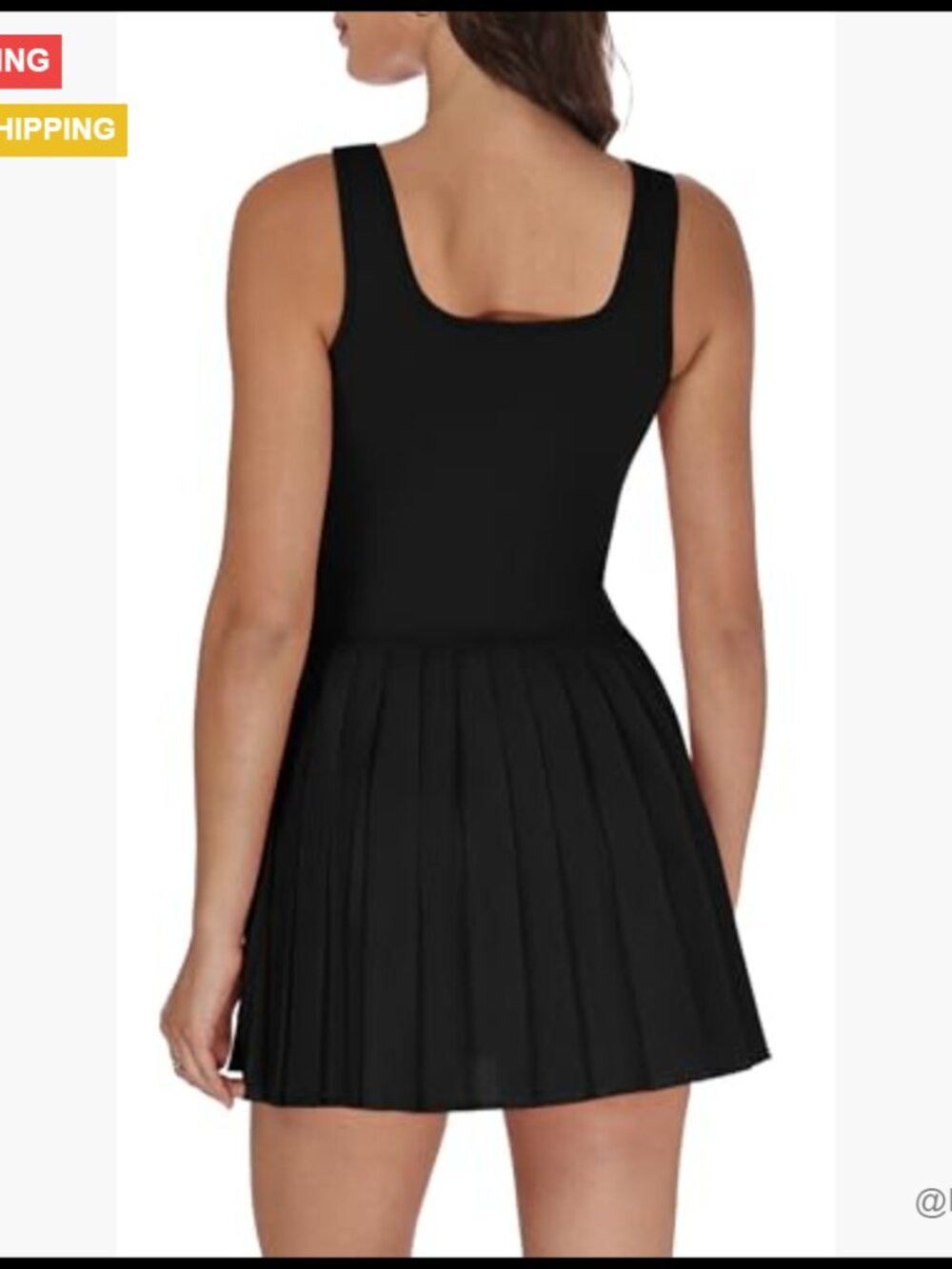 Athletic Dress with Built-in Shorts and Pockets Sleeveless Activewear - Picture 2 of 6